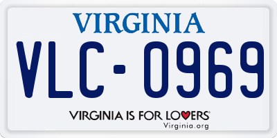 VA license plate VLC0969