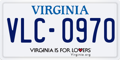 VA license plate VLC0970