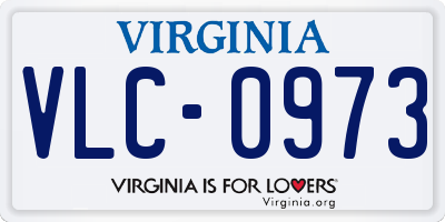 VA license plate VLC0973