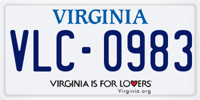 VA license plate VLC0983
