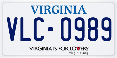 VA license plate VLC0989