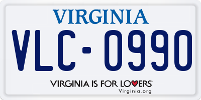 VA license plate VLC0990