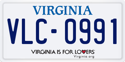 VA license plate VLC0991