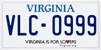 VA license plate VLC0999