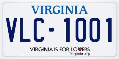 VA license plate VLC1001