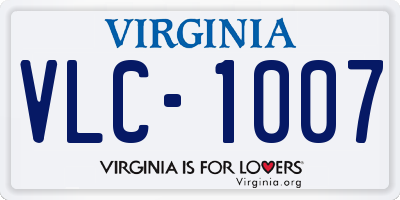 VA license plate VLC1007