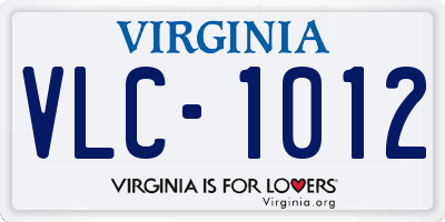 VA license plate VLC1012