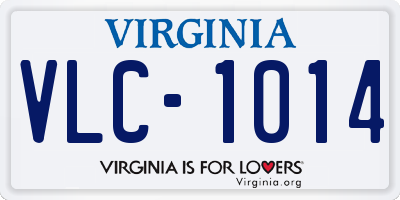VA license plate VLC1014