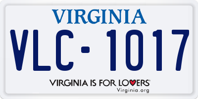VA license plate VLC1017