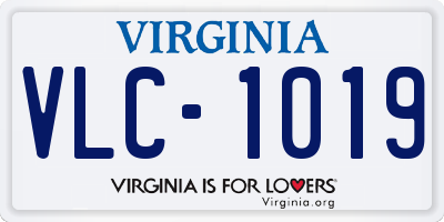 VA license plate VLC1019