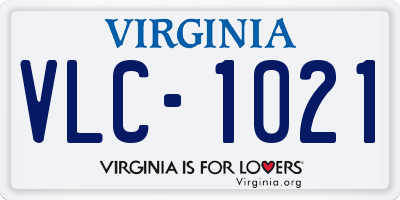 VA license plate VLC1021