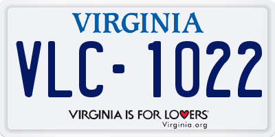 VA license plate VLC1022