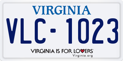 VA license plate VLC1023