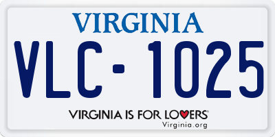 VA license plate VLC1025