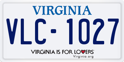 VA license plate VLC1027