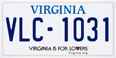 VA license plate VLC1031