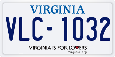 VA license plate VLC1032