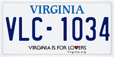 VA license plate VLC1034