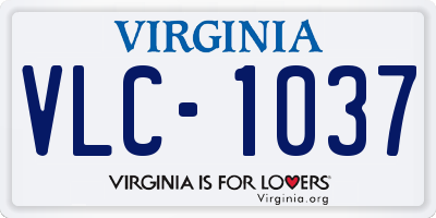 VA license plate VLC1037