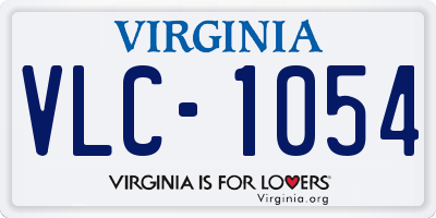 VA license plate VLC1054