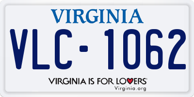 VA license plate VLC1062