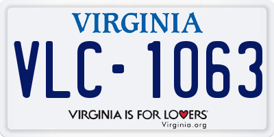 VA license plate VLC1063