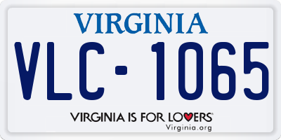 VA license plate VLC1065