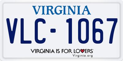 VA license plate VLC1067