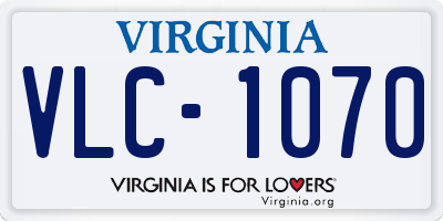VA license plate VLC1070