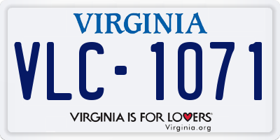 VA license plate VLC1071