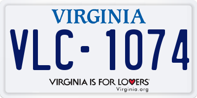 VA license plate VLC1074