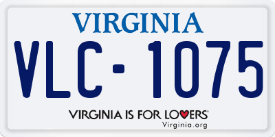 VA license plate VLC1075