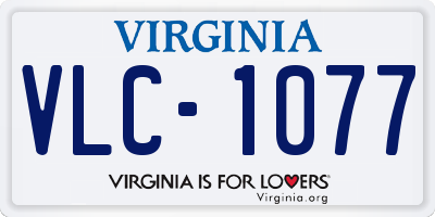 VA license plate VLC1077
