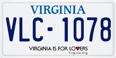 VA license plate VLC1078