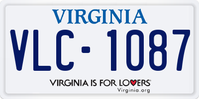 VA license plate VLC1087