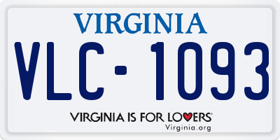 VA license plate VLC1093