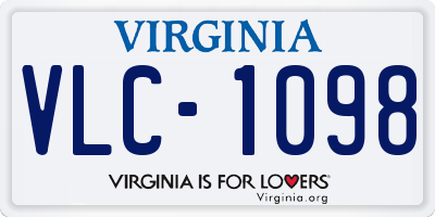 VA license plate VLC1098
