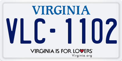 VA license plate VLC1102