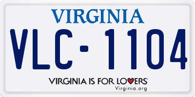 VA license plate VLC1104