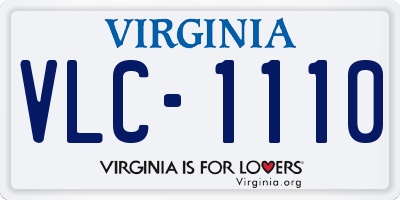VA license plate VLC1110