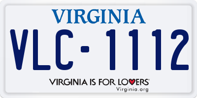 VA license plate VLC1112