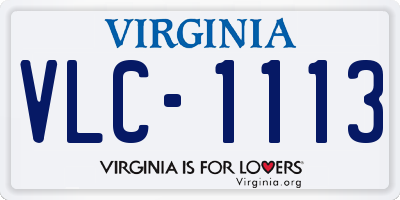 VA license plate VLC1113