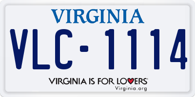 VA license plate VLC1114