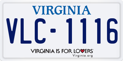 VA license plate VLC1116