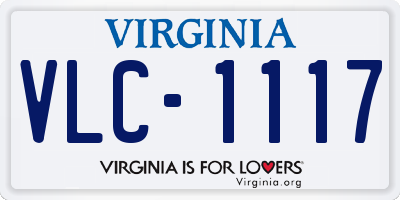 VA license plate VLC1117