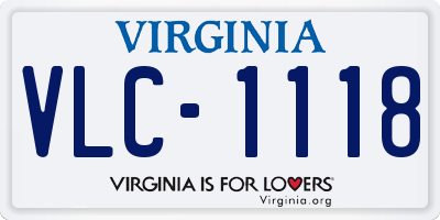 VA license plate VLC1118