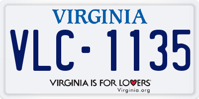 VA license plate VLC1135