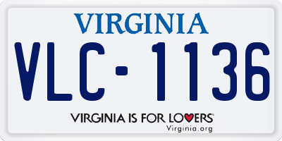 VA license plate VLC1136
