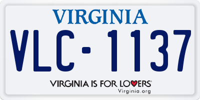VA license plate VLC1137