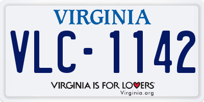 VA license plate VLC1142